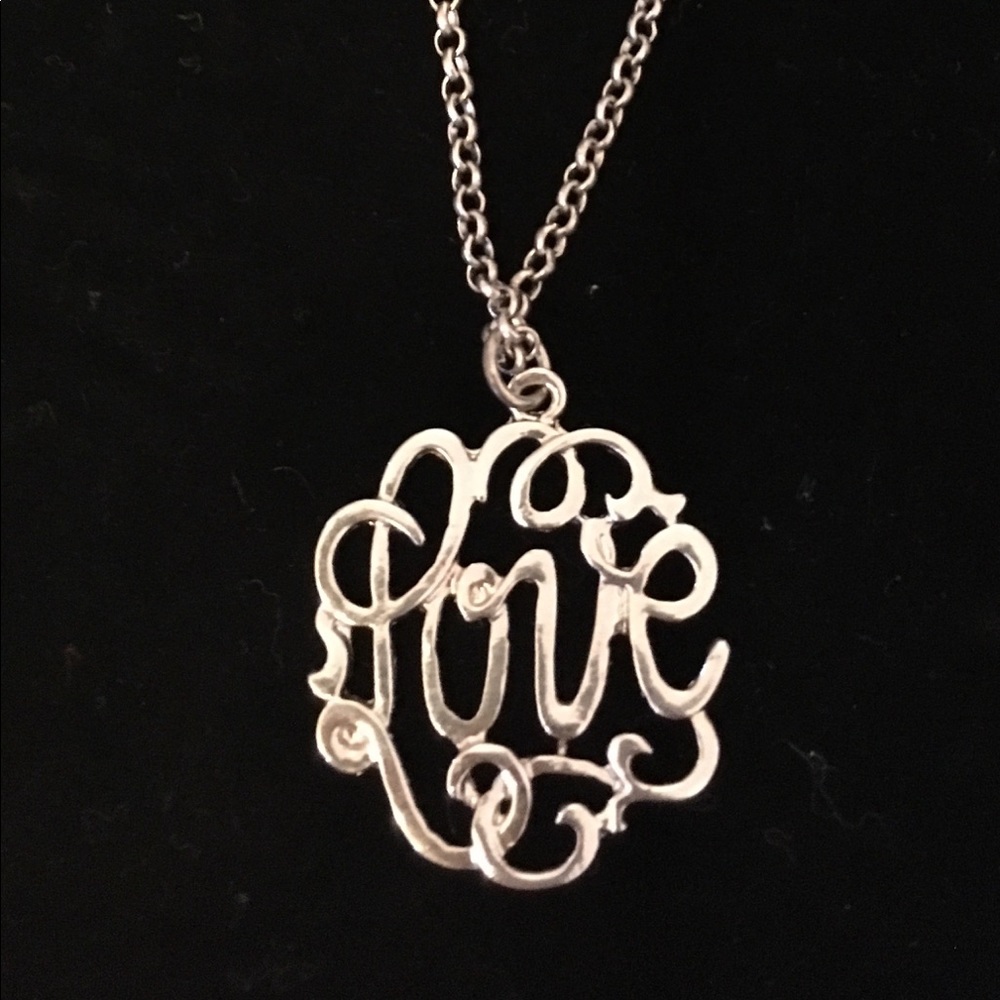 “Love” Silver Tone Necklace